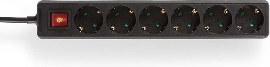 Logilink lps202b stekkerdoos met schakelaar zwart randaarde stekker 1 stuk(s)