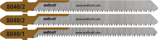 Wolfcraft - laminaat decoupeerzaagbladen - 3 stuks - decoupeerzaagblad voor fijne rechte en bochtensneden zagen - 8040000