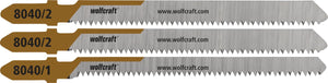 Wolfcraft - laminaat decoupeerzaagbladen - 3 stuks - decoupeerzaagblad voor fijne rechte en bochtensneden zagen - 8040000