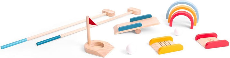 Load image into Gallery viewer, Bs toys houten golfset - buitenspeelgoed voor kinderen - minigolf - midgetgolf - golfset kinderen - buiten speelgoed - buitenspel - buiten spellen - tuin speelgoed - houten speelgoed - cadeau kind
