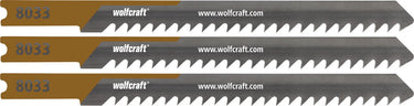 Wolfcraft - panlat decoupeerzaagbladen - 3 stuks - hcs-blad met u-schacht – decoupeerzaagblad ideaal voor panlatten en kanthout - 8033000