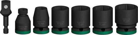 Bosch pro impact socket set met adapter 1 2 inch standaard 7-delig - 2608003032