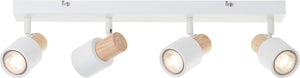 Brilliant pini - plafondspotbalk - gu10 max 4x10w - wit hout