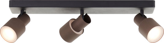 Brilliant cadiz - plafondspot - gu10 3x5w - 3000k - zwart koper
