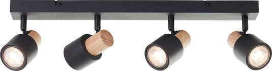Brilliant pini - plafondspotbalk - gu10 max 4x10w - zwart hout