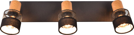 Trio nandini - spot - zwart mat - excl. 3x e14 10w