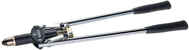 Topex - voorwaartse popnageltang - aluminium nieten 2.4 3.2 4.0 4.8 mm - verlengde handgrepen - gemakkelijk wisselen