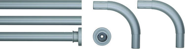 Sealskin seallux - douchegordijnstangset - douchegordijnstang 3x - koppelstuk 2x - mat aluminium