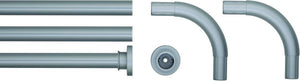 Sealskin seallux - douchegordijnstangset - douchegordijnstang 3x - koppelstuk 2x - mat aluminium