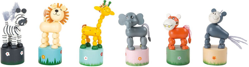 Load image into Gallery viewer, Small foot - houten drukfiguur wilde dieren, set van 6
