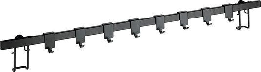 Wenko keukenrail gala 60cm mat zwart staal met 8 ophanghaken - wandrek voor keukenspullen en keukengerei