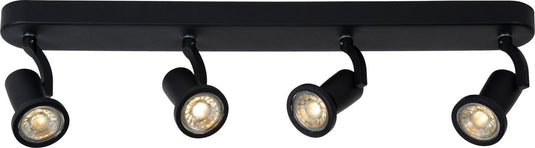 Lucide jaster-led - plafondspot (plafondlamp) - led - gu10 - 4x5w 2700k - zwart