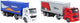 2-play vrachtwagen die-cast, 12cm