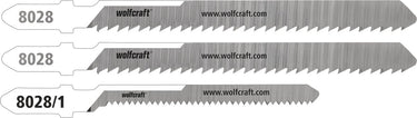 Wolfcraft - polycarbonaat golfplaat decoupeerzaagbladen - 3 stuks - fijne rechte en bochtsnede - hcs- en bim met t-schacht – speciaal voor polycarbonaat platen - 8028000
