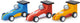 Mentari voertuigen - pull back racewagens - 9x4,2x4,1cm - 3 stuks - 3 jaar