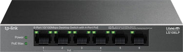 Tp-link litewave ls106lp - netwerkswitch - unmanaged - poe - 6-poorten