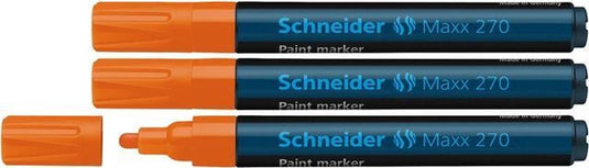 Schneider schrijfwaren schneider lakmarker - maxx 270 - 1-3 mm - oranje - 3 stuks - s-127006-3