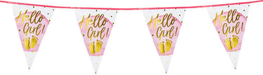Boland - folievlaggenlijn 'hello girl!' - geen thema - babyshower