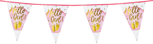 Boland - folievlaggenlijn 'hello girl!' - geen thema - babyshower