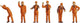 Noch 18011 h0 rangeerders figuren geverfd, staand