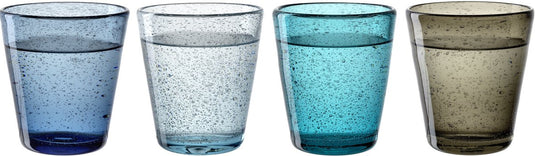 Leonardo burano drinkglas assorti koude kleuren - set 4