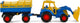 Cavallino tractor met voorlader en aanhanger blauw