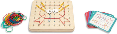 Bs toys geobord - speelgoed van fsc hout - elastiekspel - motoriekspel - montessori speelgoed - montessori - kinderspeelgoed - 1 tot 2 spelers - cadeau kind