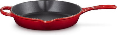 Le creuset skillet hoog 26 cm signature - gietijzer - bbq - kersenrood