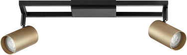Brilliant salor - plafondlamp - gu10 2x5w - 350lm - 3000k - dimbaar - zwart goud