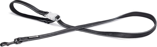 Beeztees safety gear parinca premium - hondenriem - led - nylon - zwart - 150x2,5 cm