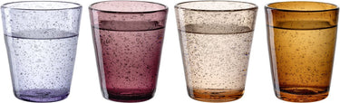 Leonardo burano drinkglas assorti warme kleuren - set 4