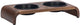 Designed by lotte melora voerbak drinkbak kat - dinerset eetbak waterbak kat - hout rvs - zwart - 2x350 ml