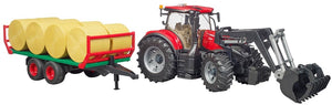 Bruder 3198 case ih optum 3 cvx met voorlader, balenwagen