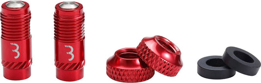 Bbb cycling corecap - universele ventiel upgrade set - 300% meer luchtstroom - geschikt voor alle pompen - presta naar schrader formaat - 2 stuks - rood - bti-165