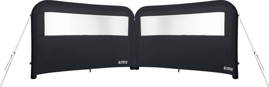 Abbey camp opblaasbaar windscherm 2 x - met pomp - grijs - 480 x 140 cm - koppelbaar