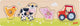Goki steekpuzzel - op de boerderij - 4 delen - 30x10x2,4cm - hout - 1+