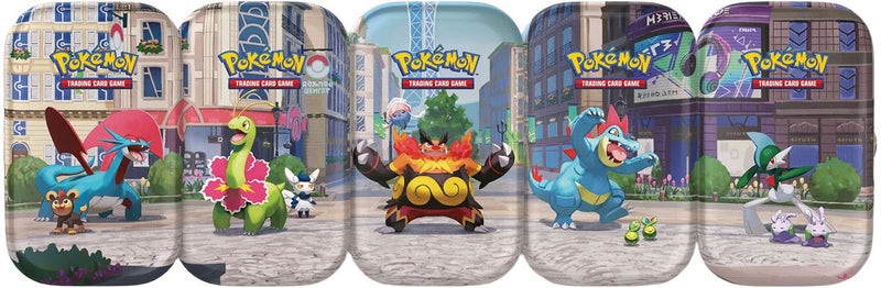 Load image into Gallery viewer, Asmodee pokémon mega evolution chaos rising lumious city mini tin
