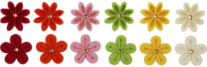 Creativ company cc vilten bloemen met strasstenen 30 mm 12 stuks