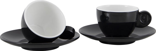 Gimex - solid line - espresso set - zwart wit - 85 ml - 2 stuks