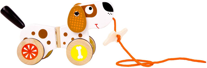 Load image into Gallery viewer, Small foot - houten trekfiguur hond
