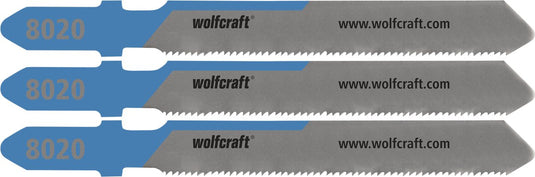 Wolfcraft - 3 decoupeerzaagbladen voor staal tot 1 mm - fijne snede - staalplaat - 8020000
