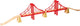 Bigjigs houten rails - dubbele hangbrug, 7dlg.