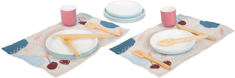 Load image into Gallery viewer, Small foot - houten bestekset met placemats, 18dlg.
