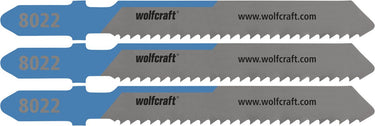 Wolfcraft - staal decoupeerzaagbladen 6 mm - 3 stuks - fijne snede - decoupeerzaagblad hss t-schacht - 8022000
