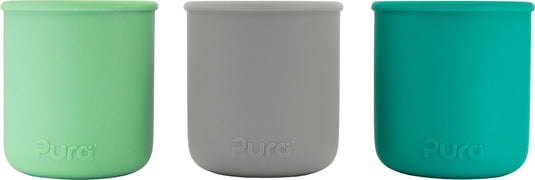 Pura my-my™ - silicone - drinkbeker - 3-pack - mint, grijs en moss