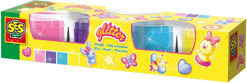 Load image into Gallery viewer, Ses creative ses glitterklei - 4 kleipotjes

