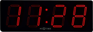Nextime big d – wandklok tafelklok – 51.5 × 18 × 4.5 cm – plastic – rood