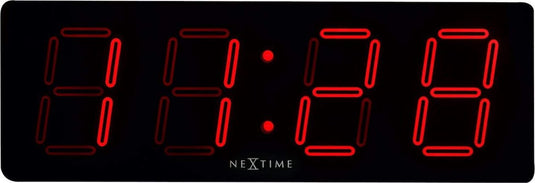 Nextime big d – wandklok tafelklok – 51.5 × 18 × 4.5 cm – plastic – rood