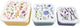 Puckator lunch box snack pots - set van 3 - m l xl - nectar meadows - wilde bloemen bijen - 6x13,5x13,5cm(xl)
