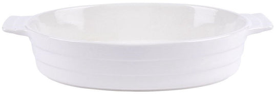 Merkloos sans marque premium keramische wit ovenschaal | met 1,5 liter capaciteit | ovale | vaatwasser veilig | hittebestendig tot 200 graden celsius | perfecte cadeauoptie voor bakliefhebbers | 31x18,5x6cm